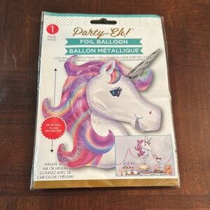 Party Unicorn Shape Large 33" Foil Balloon  Inflate with Helium or Air